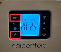 a heidenfeld thermometer with the temperature set